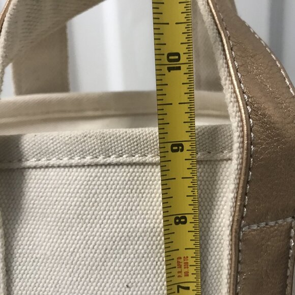 LANDS END Canvas Bag Lot 2 Small Navy & Natural Crossbody Strap - Picture 13 of 16